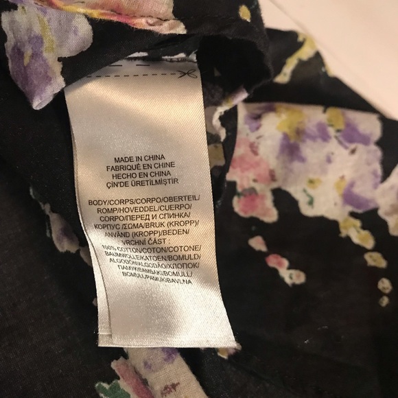 Lauren Ralph Lauren Black and Pink 3/4 Sleeve Button Down Shirt** - Picture 7 of 9